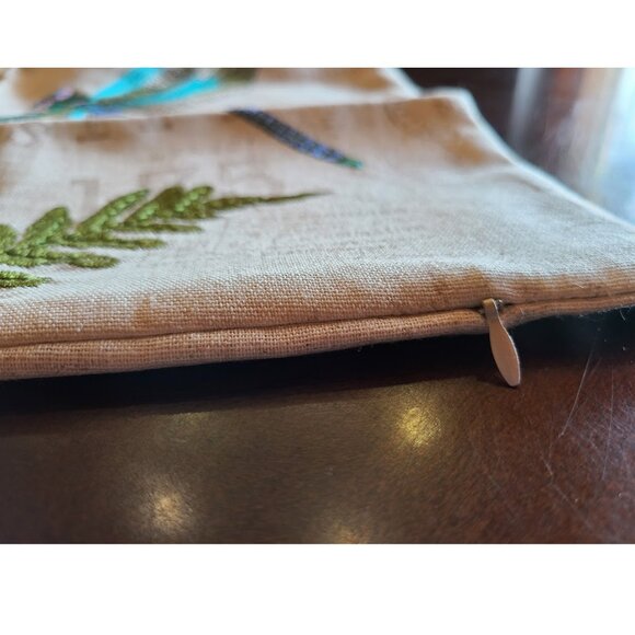 Dragonfly Decorative Pillow Cover Embroidered Throw Case Farmhouse Cottage Decor - Picture 10 of 12